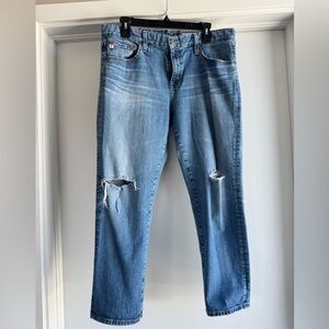 32 R Women's AG Adriano Goldshmied to Blue Distressed Jeans